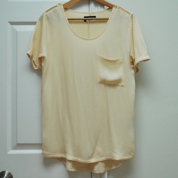 The Kooples Women's Beige Fancy T-Shirt - Picture 1 of 7